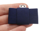 Vintage Shoe Clips 1950s Navy Blue Ribbon Rectangle Bow Shoe Clips