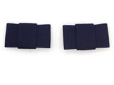 Vintage Shoe Clips 1950s Navy Blue Ribbon Rectangle Bow Shoe Clips