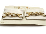 TipToes Vintage Shoe Clips #947 1950s White Leatherette Rectangle Shoe Clips with 2 Link Gold Chain
