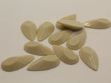 12 28mm Beige Faceted Teardrop Cabochons Vintage West Germany Plastic Cabochons Jewelry Making Beading Supplies