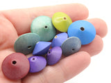 30 Mixed Wood Bicone Saucer Beads Vintage Wooden Beads Loose Beads Natural Beads Jewelry Making Beading Supplies