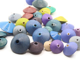 30 Mixed Wood Bicone Saucer Beads Vintage Wooden Beads Loose Beads Natural Beads Jewelry Making Beading Supplies
