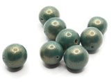8 14mm Round Blue with Gold Wood Beads Wooden Vintage New Old Stock Ball Beads to String Jewelry Making Beading Supplies
