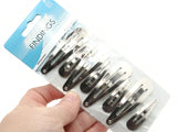 8 pieces Silver Tone Hair Snap Barrettes Jewelry Essentials Findings