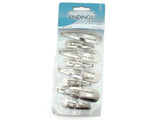 8 pieces Silver Tone Hair Snap Barrettes Jewelry Essentials Findings