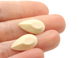 20 20mm Faceted Teardrop Cabochons Off-White Cabochons Vintage West Germany Plastic Cabochons Jewelry Making Beading Supplies