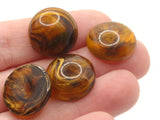 10 18mm Tortoise Shell Brown Vintage Lucite Plastic Round Flat Back Cabochons Jewelry Making Beading Supplies
