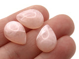 7 17mm Pink Teardrop Flatback Vintage Lucite Cabochons Jewelry Making Crafting Supplies Plastic Dome Cabochons