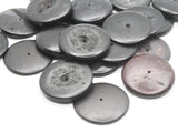 25 25mm Black Wood Beads Vintage Flat Saucer Disc Beads Wooden Black Beads Jewelry Making Beading Supplies Smileyboy