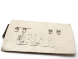 Sears Vintage Shoe Clips #63 1950s Brown and White Buckle Leatherette Rectangle Shoe Clips