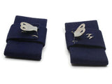 Vintage Shoe Clips 1950s Navy Blue Ribbon Rectangle Bow Shoe Clips