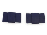 Vintage Shoe Clips 1950s Navy Blue Ribbon Rectangle Bow Shoe Clips