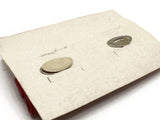 TipToes Vintage Shoe Clips #947 1950s Red Leatherette Rectangle Shoe Clips with 2 Gold Chains