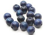 16 12mm Round Blue Wood Beads Lightweight Wooden Ball Bead Jewelry Making Beading Supplies