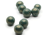 8 14mm Round Blue with Gold Wood Beads Wooden Vintage New Old Stock Ball Beads to String Jewelry Making Beading Supplies