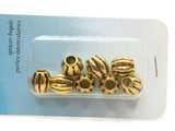 8 Pieces Gold Tone Metal Spacer Large Hole Beads Jewelry Essentials Findings