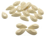 20 20mm Faceted Teardrop Cabochons Off-White Cabochons Vintage West Germany Plastic Cabochons Jewelry Making Beading Supplies