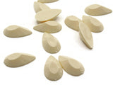 20 20mm Faceted Teardrop Cabochons Off-White Cabochons Vintage West Germany Plastic Cabochons Jewelry Making Beading Supplies