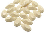 20 20mm Faceted Teardrop Cabochons Off-White Cabochons Vintage West Germany Plastic Cabochons Jewelry Making Beading Supplies