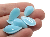 20 20mm Faceted Teardrop Cabochons Light Blue Cabochons Vintage West Germany Plastic Cabochons Jewelry Making Beading Supplies