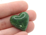 4 25mm Green Swirling Heart Cabochons Vintage Lucite Cabochons Loose Plastic Tiles Jewelry Making