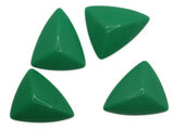 4 31mm Green Triangle Cabochons Vintage Lucite Plastic Cabochon Mosaic Supplies Jewelry Making Smileyboy