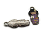 2 20mm Alloy Metal Purple Kimono Girl Pendants Gold Tone Jewelry Making Beading Supplies