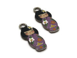 2 20mm Alloy Metal Purple Kimono Girl Pendants Gold Tone Jewelry Making Beading Supplies