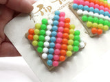 TipToes and Sears Vintage Shoe Clips 1950s #87 Rainbow Striped Beaded Square Shoe Clips