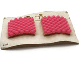Tip Toes Vintage Shoe Clips 1950s #458 Pink Beaded Square Shoe Clips