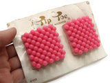 Tip Toes Vintage Shoe Clips 1950s #458 Pink Beaded Square Shoe Clips
