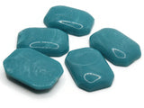 5 25mm x 18mm Turquoise Blue Swirling Rectangle Flatback Cabochons Vintage Lucite Plastic Cabochon Mosaic Supplies Jewelry Making Smileyboy
