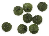 8 15mm Round Swirling Green Flatback Cabochons with Grooved Pattern Vintage Lucite Plastic Cabochons Jewelry Making Supplies