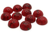 12 15mm Red Speckled Vintage Lucite Cabochons Flatback Cabochons Plastic Dome Cabochons Jewelry Making and Mosaic Tiles