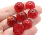 12 15mm Red Speckled Vintage Lucite Cabochons Flatback Cabochons Plastic Dome Cabochons Jewelry Making and Mosaic Tiles