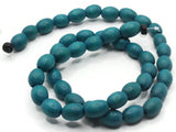 45 10mm Sky Blue Wooden Oval Beads Wood Spacer Beads Large Hole Beads Jewelry Making Beading Supplies Smileyboy