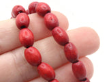 43 10mm Red Wooden Oval Beads Wood Spacer Beads Large Hole Beads Jewelry Making Beading Supplies Smileyboy