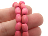 44 10mm Pink Wooden Oval Beads Wood Spacer Beads Large Hole Beads Jewelry Making Beading Supplies Smileyboy