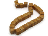 27 7mm Wooden Cube Beads Light Brown Woodgrain Beads Jewelry Making Beading Supplies