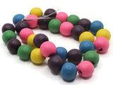 30 13mm Mixed Color Round Wood Large Hole Beads Wooden Beads Jewelry Making Beading Supplies Loose Beads to String
