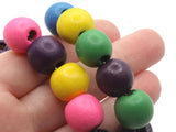 30 13mm Mixed Color Round Wood Large Hole Beads Wooden Beads Jewelry Making Beading Supplies Loose Beads to String