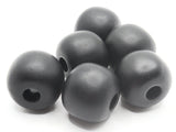 6 25mm Large Hole Round Black Beads Vintage Plastic Beads Jewelry Making Beading Supplies Loose Beads to String bA2