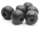 6 25mm Large Hole Round Black Beads Vintage Plastic Beads Jewelry Making Beading Supplies Loose Beads to String bA2