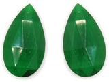 2 28mm Faceted Briolette Teardrop Clear Green Plastic Pendants Vintage West Germany Beads to String Jewelry Making Beading Supplies