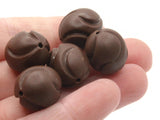 12mm Dark Brown Twisting Oval Beads Vintage Plastic New Old Stock Beads to String Jewelry Making Beading Supplies