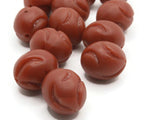 12mm Reddish Brown Twisting Oval Beads Vintage Plastic New Old Stock Beads to String Jewelry Making Beading Supplies