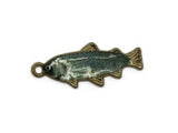 27mm Gray Scale Natural Fish Pendant Silver Tone Metal Alloy Charm Jewelry Making Beading Supplies