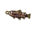 27mm Pink Purple and White Swirl Fish Pendant Silver Tone Metal Alloy Charm Jewelry Making Beading Supplies