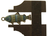 27mm Blue and Brown Striped Fish Pendant Silver Tone Metal Alloy Charm Jewelry Making Beading Supplies