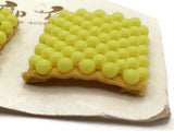 Tip Toes Vintage Shoe Clips 1950s #458 Yellow Beaded Square Shoe Clips